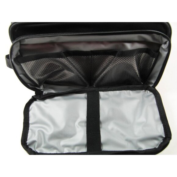 Mens Toiletry Bag with Zippers Canvas Case Organizer Portable Travel Black Kit - Picture 4 of 10